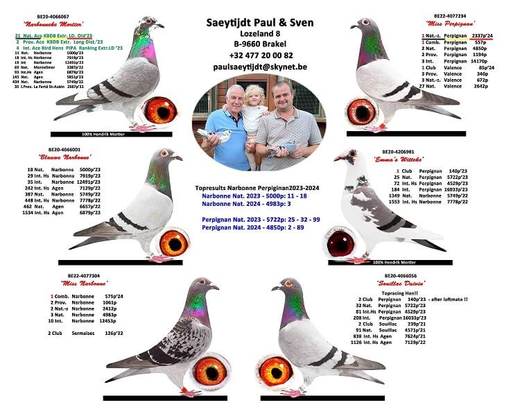 Paul en Sven Saeytijdt, Brakel (B), beleven prachtige seizoenen op de Marathonvluchten (3)
